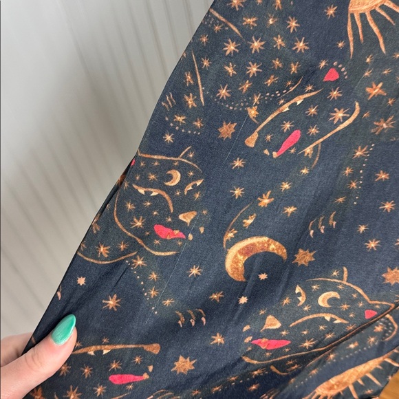 Farm Rio x Anthropologie Wide-Leg Trousers Sun Moon Print Size Small - Picture 12 of 16